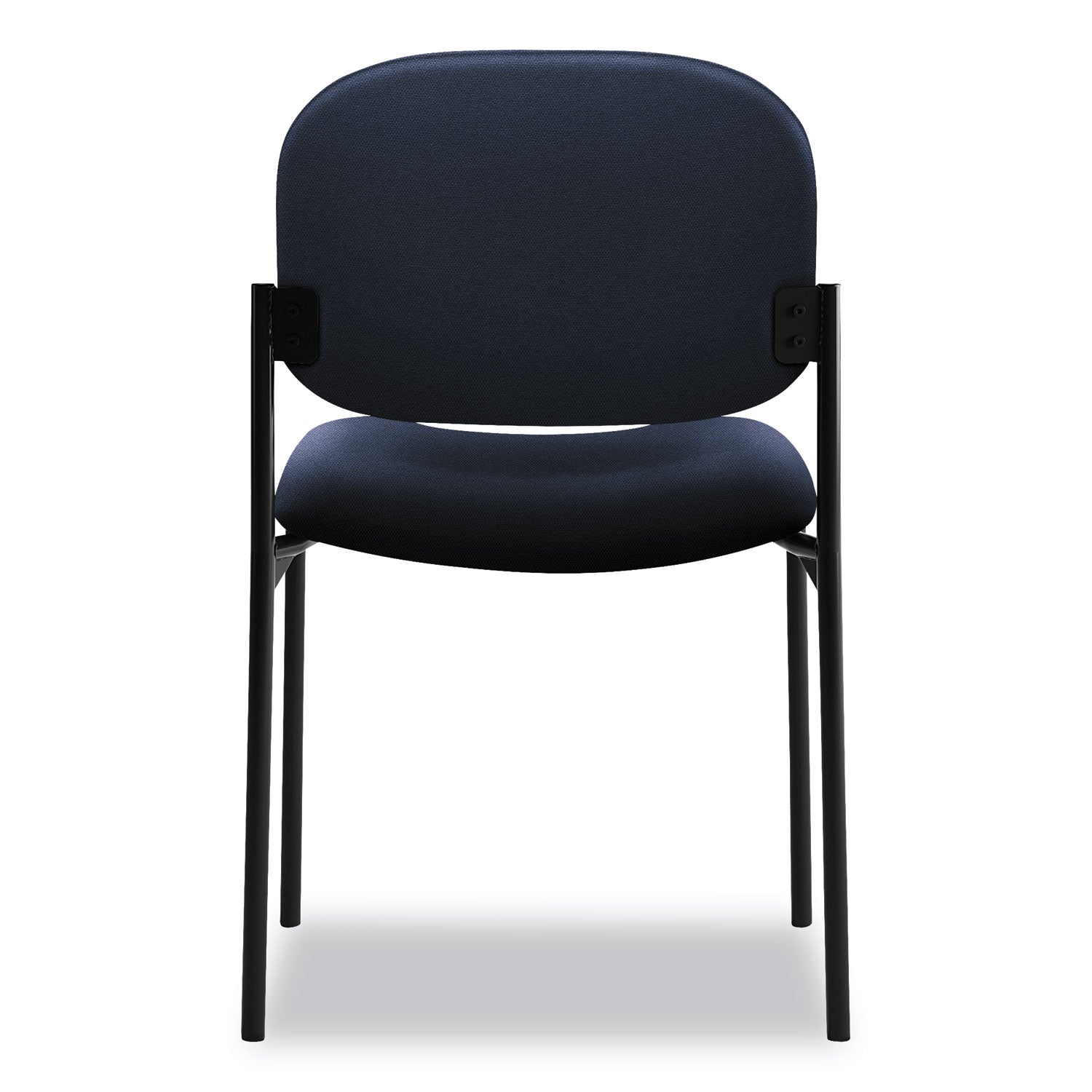 VL606 Stacking Guest Chair without Arms, Fabric Upholstery, 21.25" x 21" x 32.75", Navy Seat, Navy Back, Black Base - 