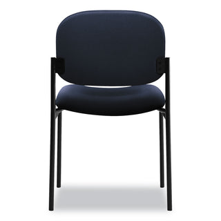 VL606 Stacking Guest Chair without Arms, Fabric Upholstery, 21.25" x 21" x 32.75", Navy Seat, Navy Back, Black Base - 