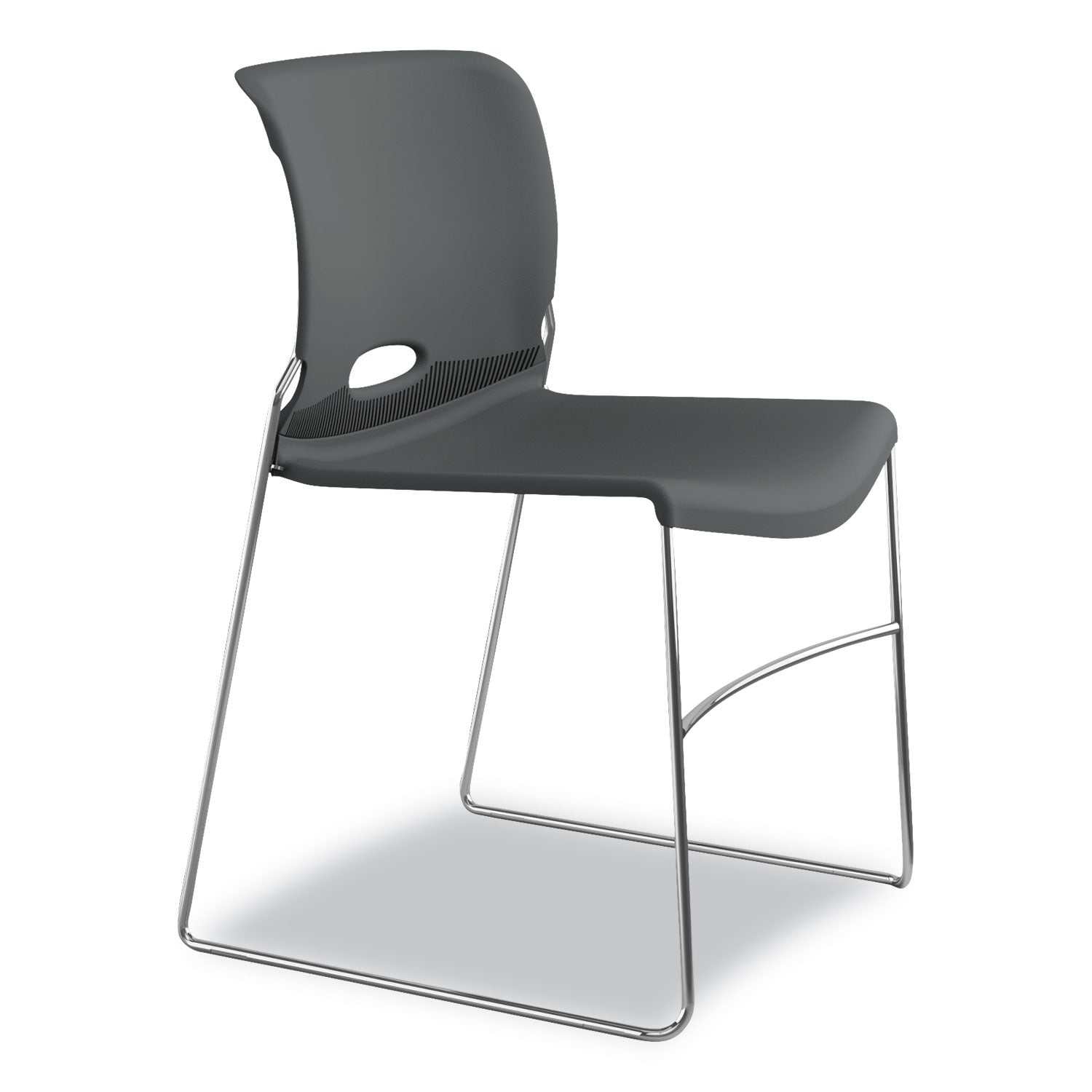 Olson Stacker High Density Chair, Supports Up to 300 lb, 17.75" Seat Height, Lava Seat, Lava Back, Chrome Base, 4/Carton - 