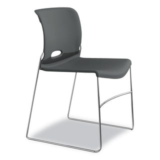 Olson Stacker High Density Chair, Supports Up to 300 lb, 17.75" Seat Height, Lava Seat, Lava Back, Chrome Base, 4/Carton - 