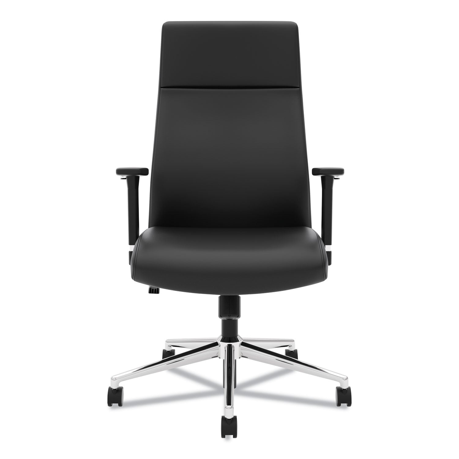 define-executive-high-back-leather-chair-supports-250-lb-17-to-21-seat-height-black-seat-back-polished-chrome-base_bsxvl108sb11 - 2