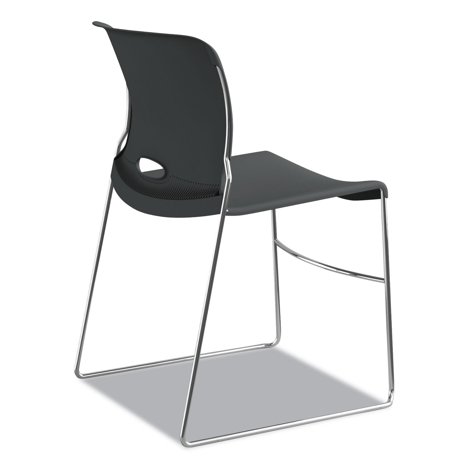 Olson Stacker High Density Chair, Supports Up to 300 lb, 17.75" Seat Height, Lava Seat, Lava Back, Chrome Base, 4/Carton - 