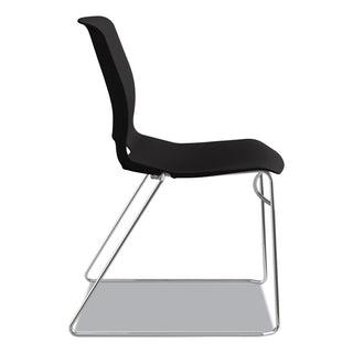 Motivate High-Density Stacking Chair, Supports Up to 300 lb, 17.75" Seat Height, Onyx Seat, Black Back, Chrome Base, 4/Carton - 