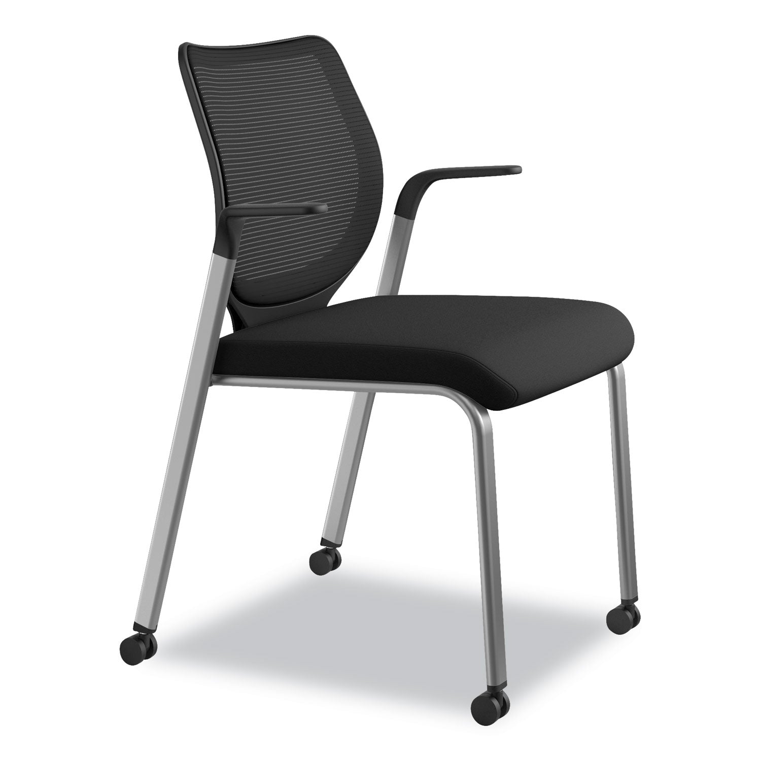 nucleus-series-multipurpose-stacking-chair-with-ilira-stretch-m4-back-supports-up-to-300-lb-black-seat-back-platinum-base_honn606hcu10t1 - 2