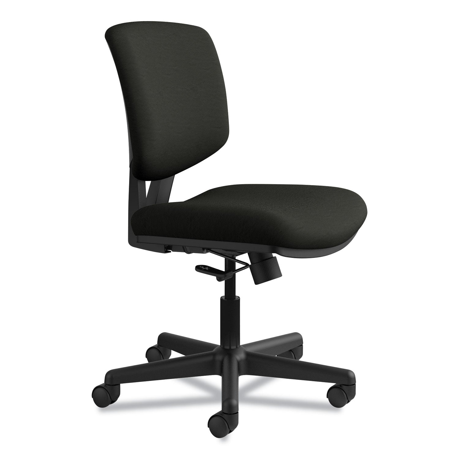 Volt Series Leather Task Chair, Supports Up to 250 lb, 18" to 22.25" Seat Height, Black - 