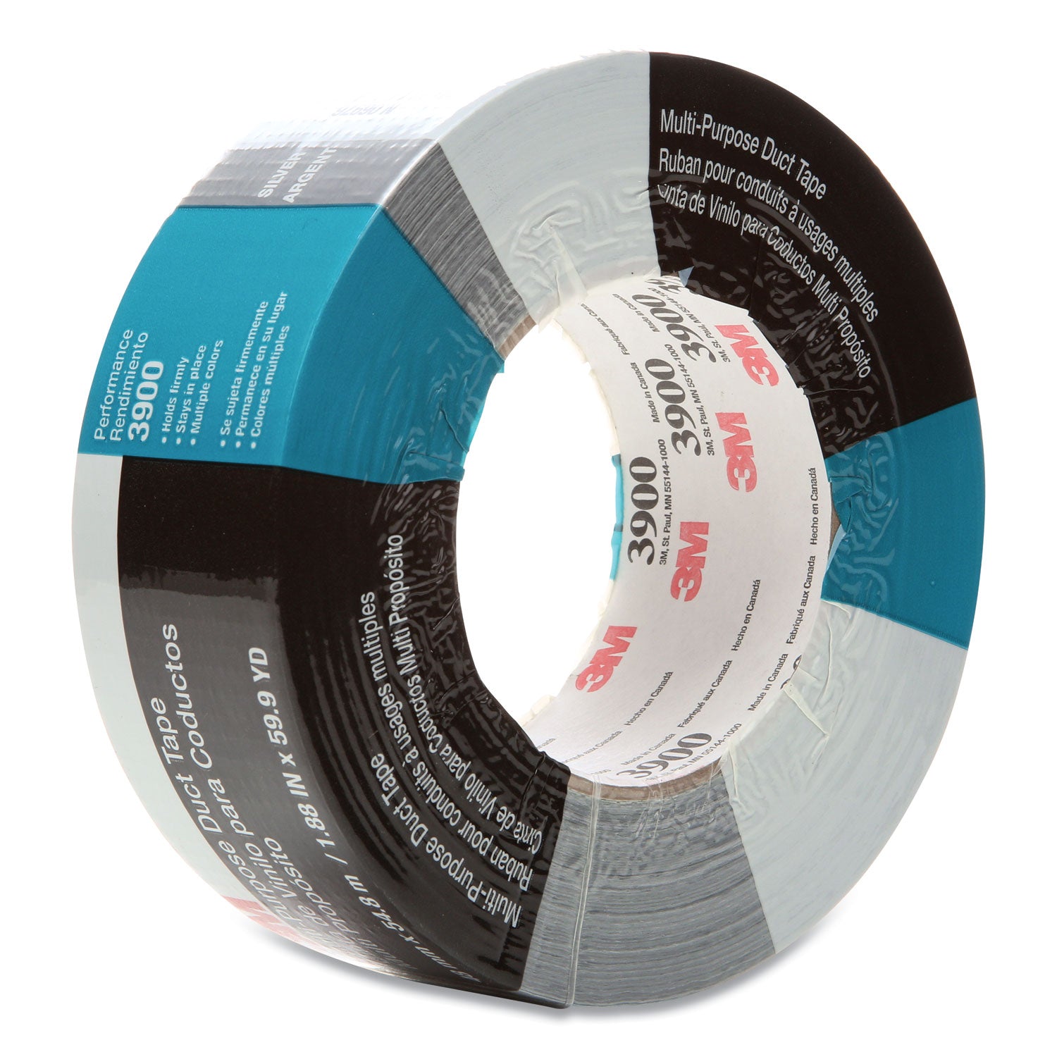 3900 Multi-Purpose Duct Tape, 3" Core, 48 mm x 54.8 m, Silver - 