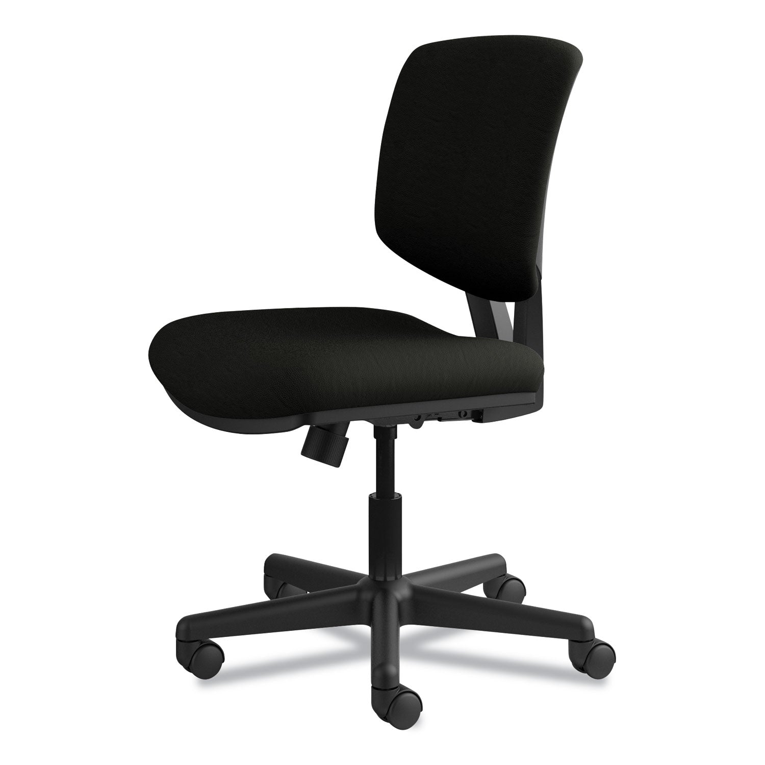 Volt Series Leather Task Chair with Synchro-Tilt, Supports Up to 250 lb, 18" to 22.25" Seat Height, Black - 