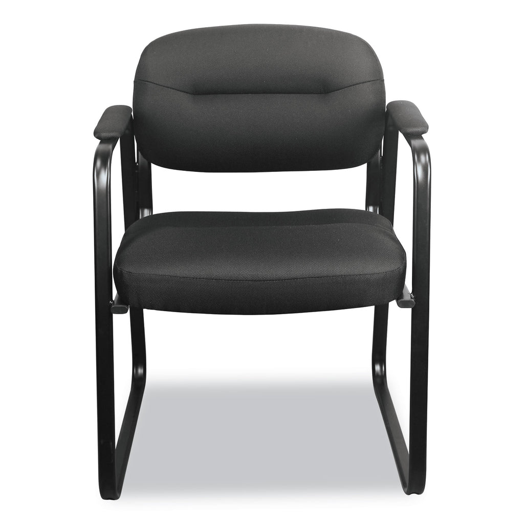 HVL653 SofThread Bonded Leather Guest Chair, 22.25" x 23" x 32", Black Seat, Black Back, Black Base - 