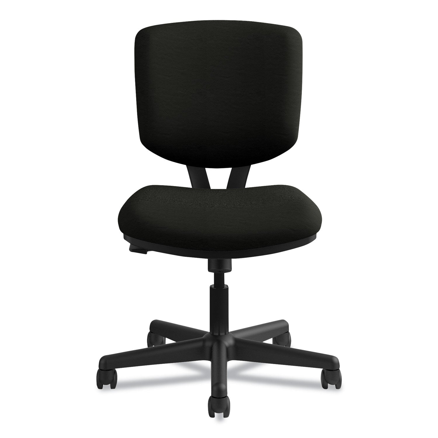 Volt Series Leather Task Chair with Synchro-Tilt, Supports Up to 250 lb, 18" to 22.25" Seat Height, Black - 