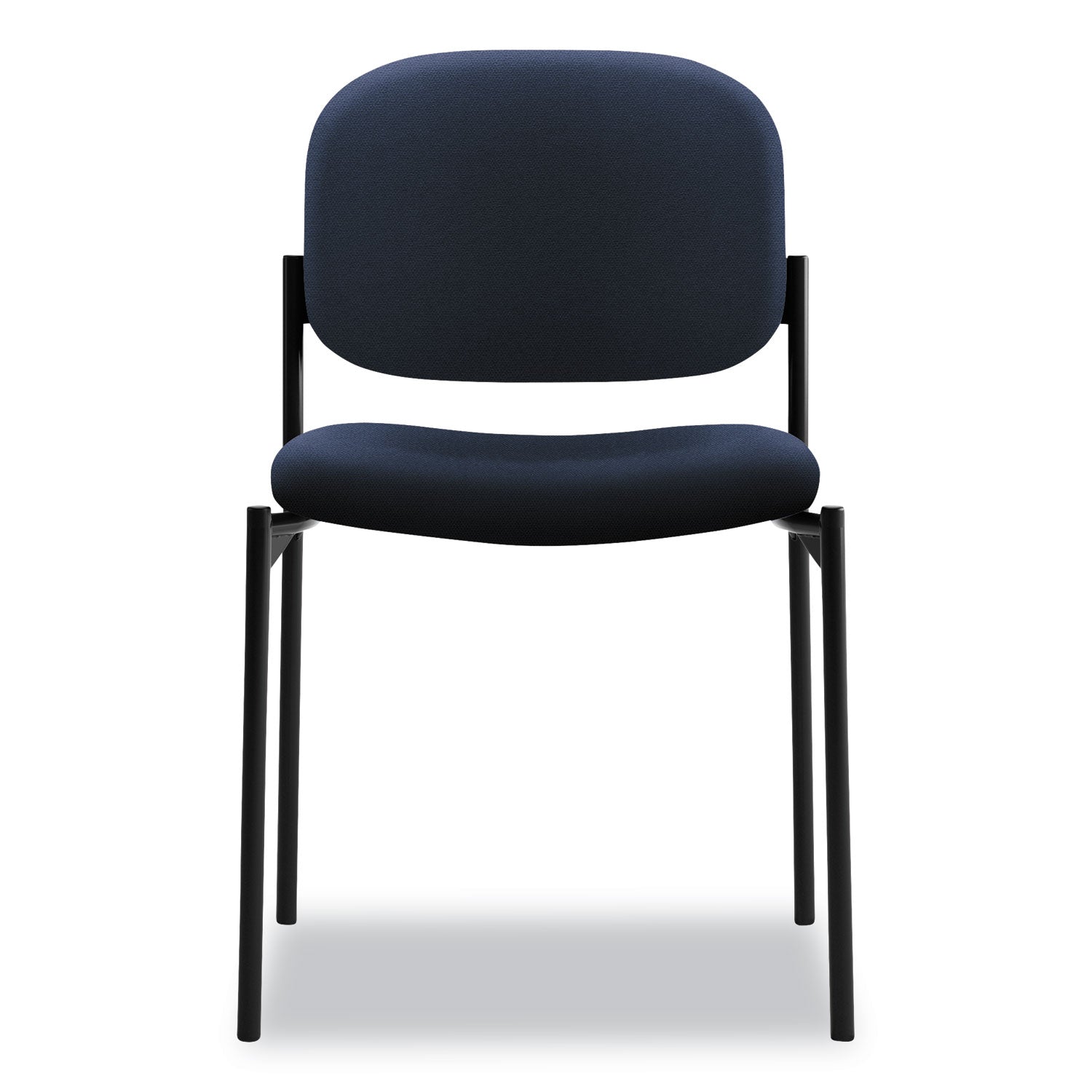 VL606 Stacking Guest Chair without Arms, Fabric Upholstery, 21.25" x 21" x 32.75", Navy Seat, Navy Back, Black Base - 