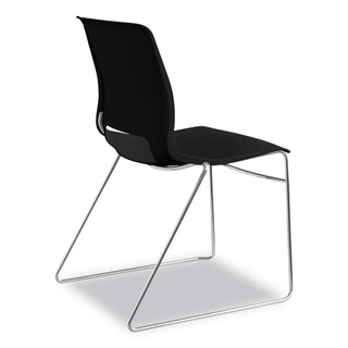Motivate High-Density Stacking Chair, Supports Up to 300 lb, 17.75" Seat Height, Onyx Seat, Black Back, Chrome Base, 4/Carton - 