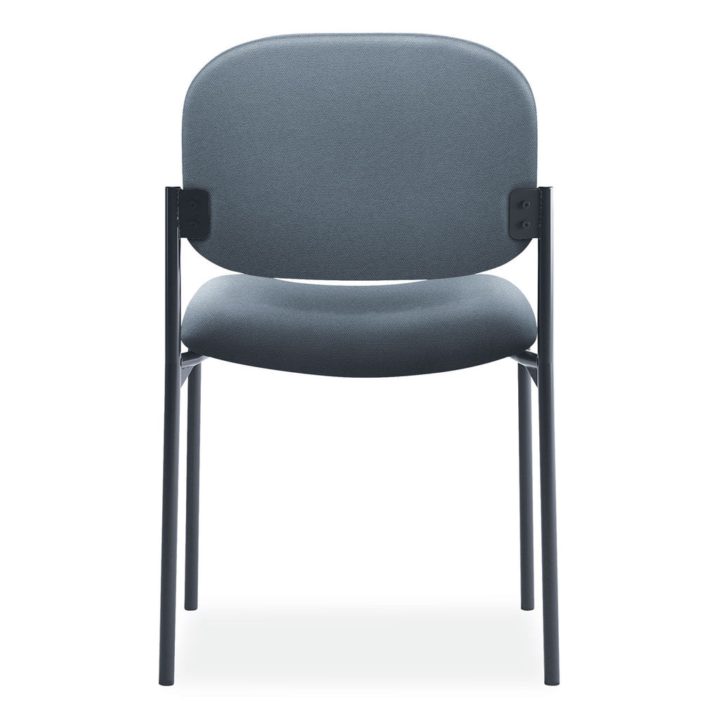 VL606 Stacking Guest Chair without Arms, Fabric Upholstery, 21.25" x 21" x 32.75", Charcoal Seat, Charcoal Back, Black Base - 