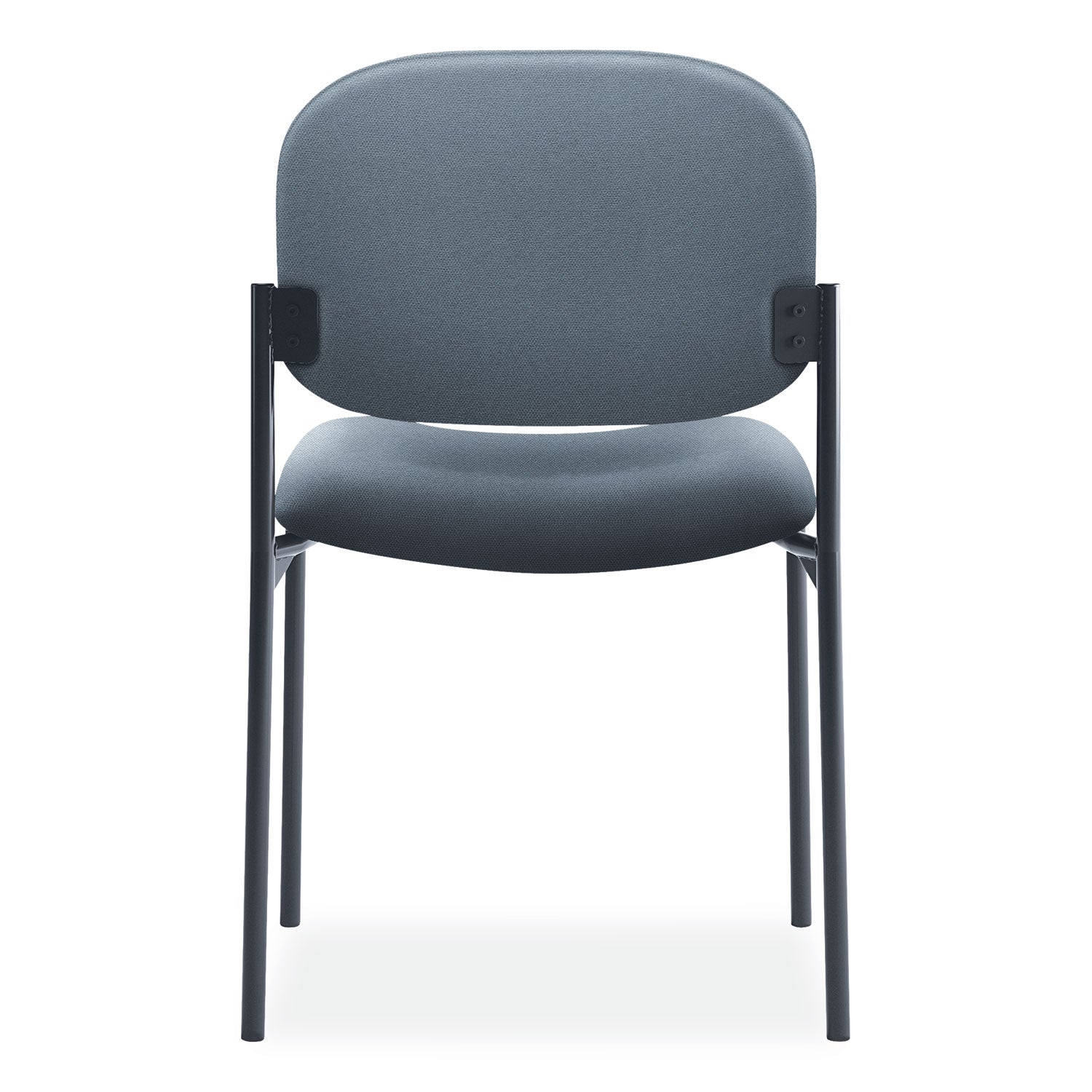 VL606 Stacking Guest Chair without Arms, Fabric Upholstery, 21.25" x 21" x 32.75", Charcoal Seat, Charcoal Back, Black Base - 