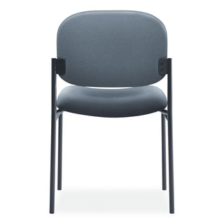 VL606 Stacking Guest Chair without Arms, Fabric Upholstery, 21.25" x 21" x 32.75", Charcoal Seat, Charcoal Back, Black Base - 