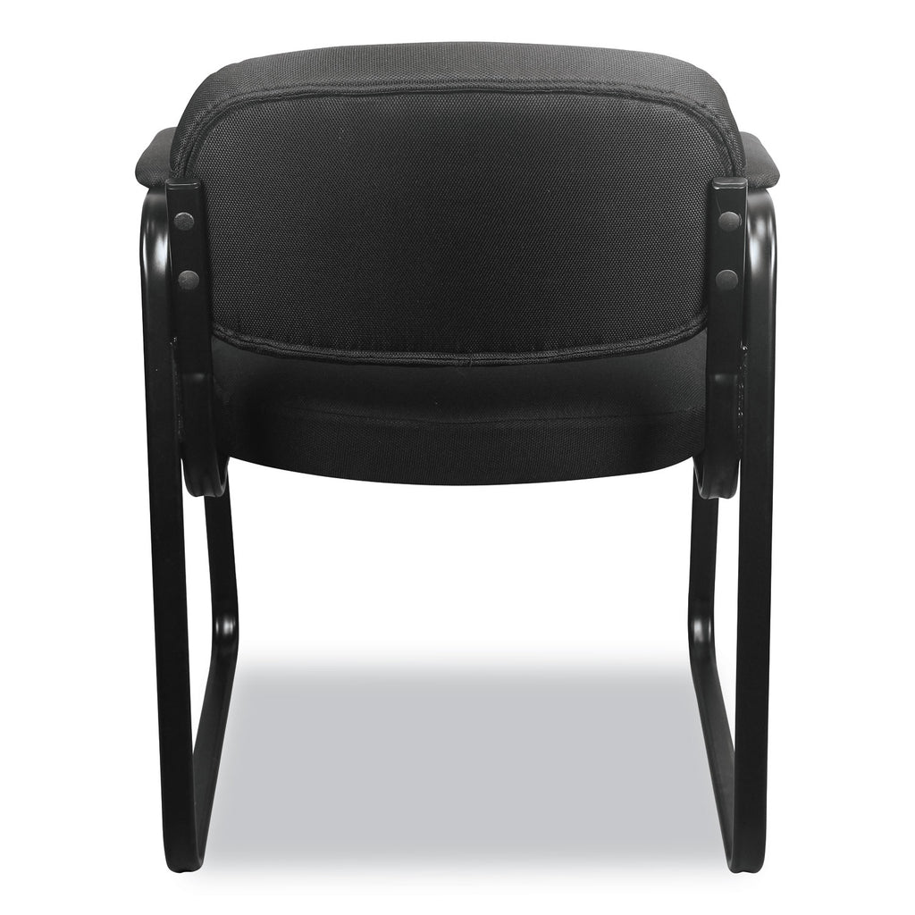 HVL653 SofThread Bonded Leather Guest Chair, 22.25" x 23" x 32", Black Seat, Black Back, Black Base - 