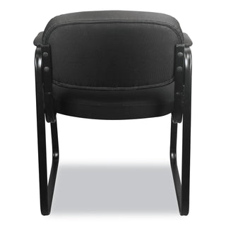 HVL653 SofThread Bonded Leather Guest Chair, 22.25" x 23" x 32", Black Seat, Black Back, Black Base - 