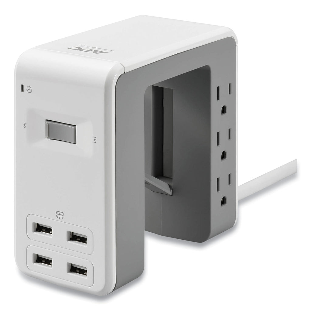 essential-surgearrest-surge-protector-bridge-design-6-ac-outlets-4-usb-ports-6-ft-cord-1080-j-white_apwpe6u4w - 2
