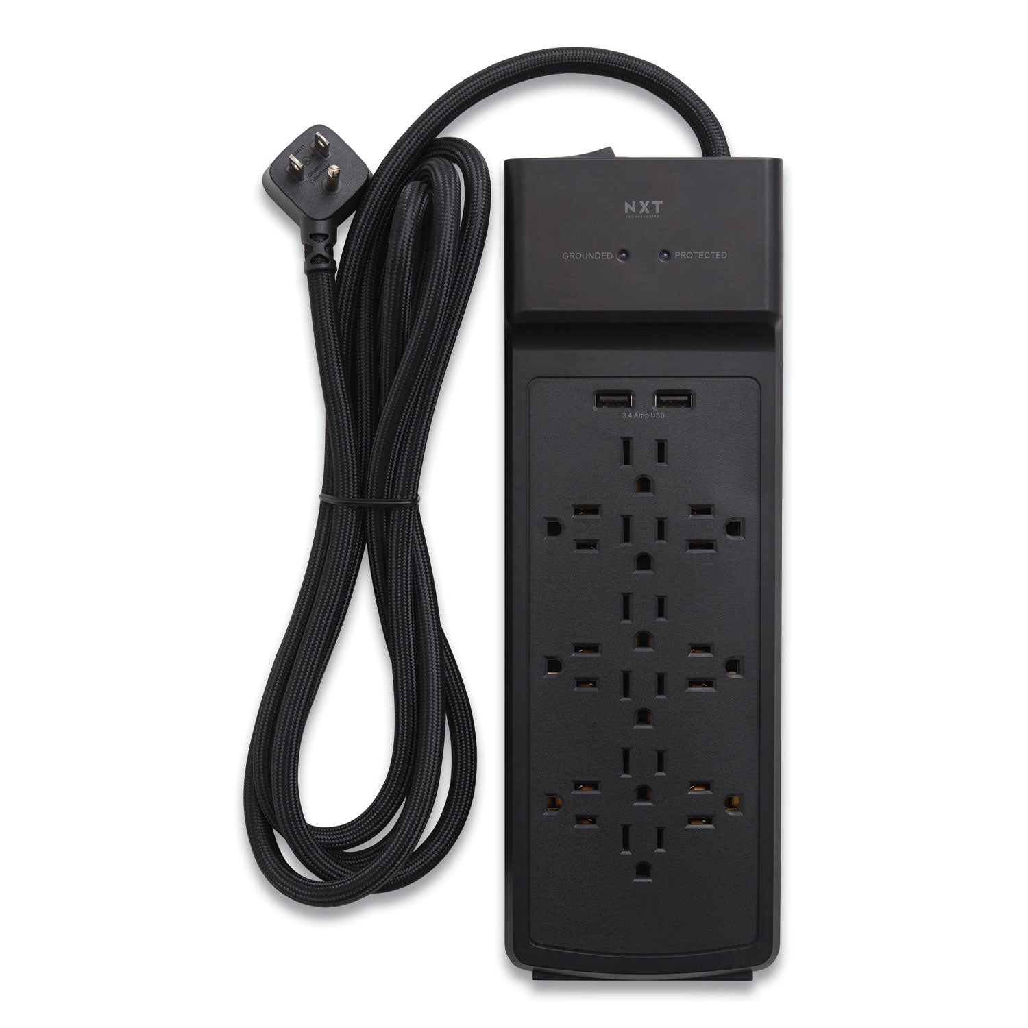 surge-protector-12-ac-outlets-2-usb-ports-8-ft-cord-3900-j-black_nxt24324335 - 1