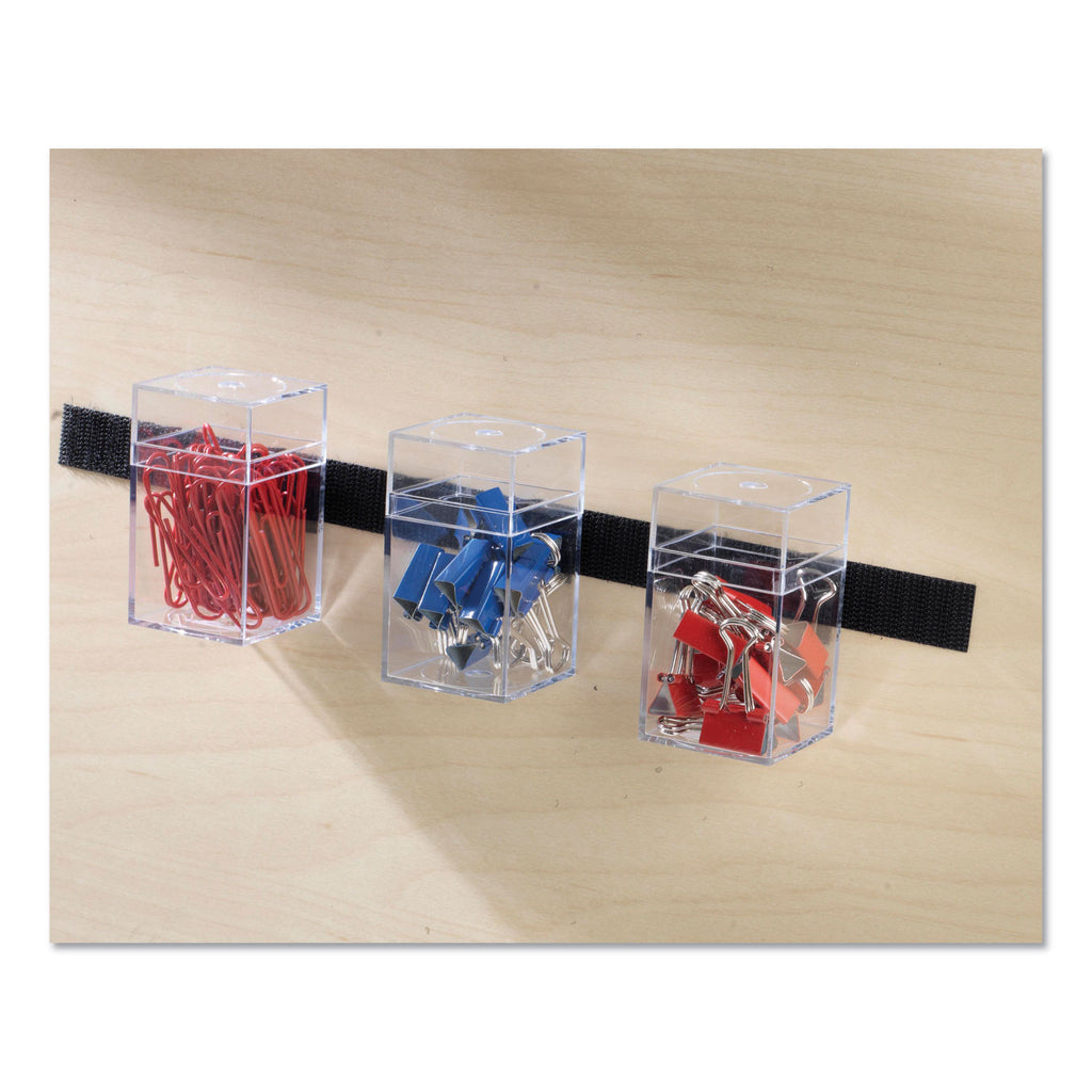 Sticky-Back Fasteners with Dispenser, Removable Adhesive, 0.75" x 5 ft, Black - 