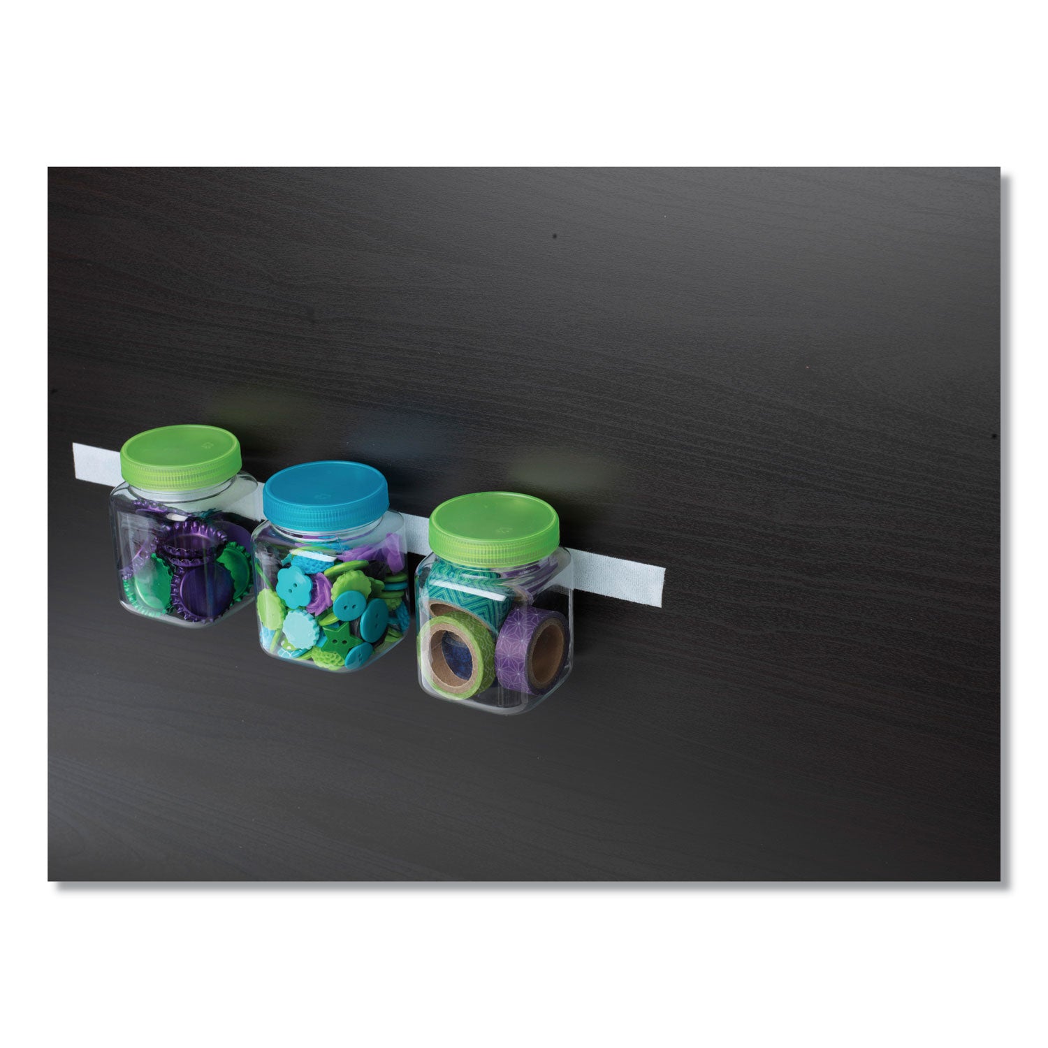 Sticky-Back Fasteners, Removable Adhesive, 0.75" x 15 ft, Clear - 