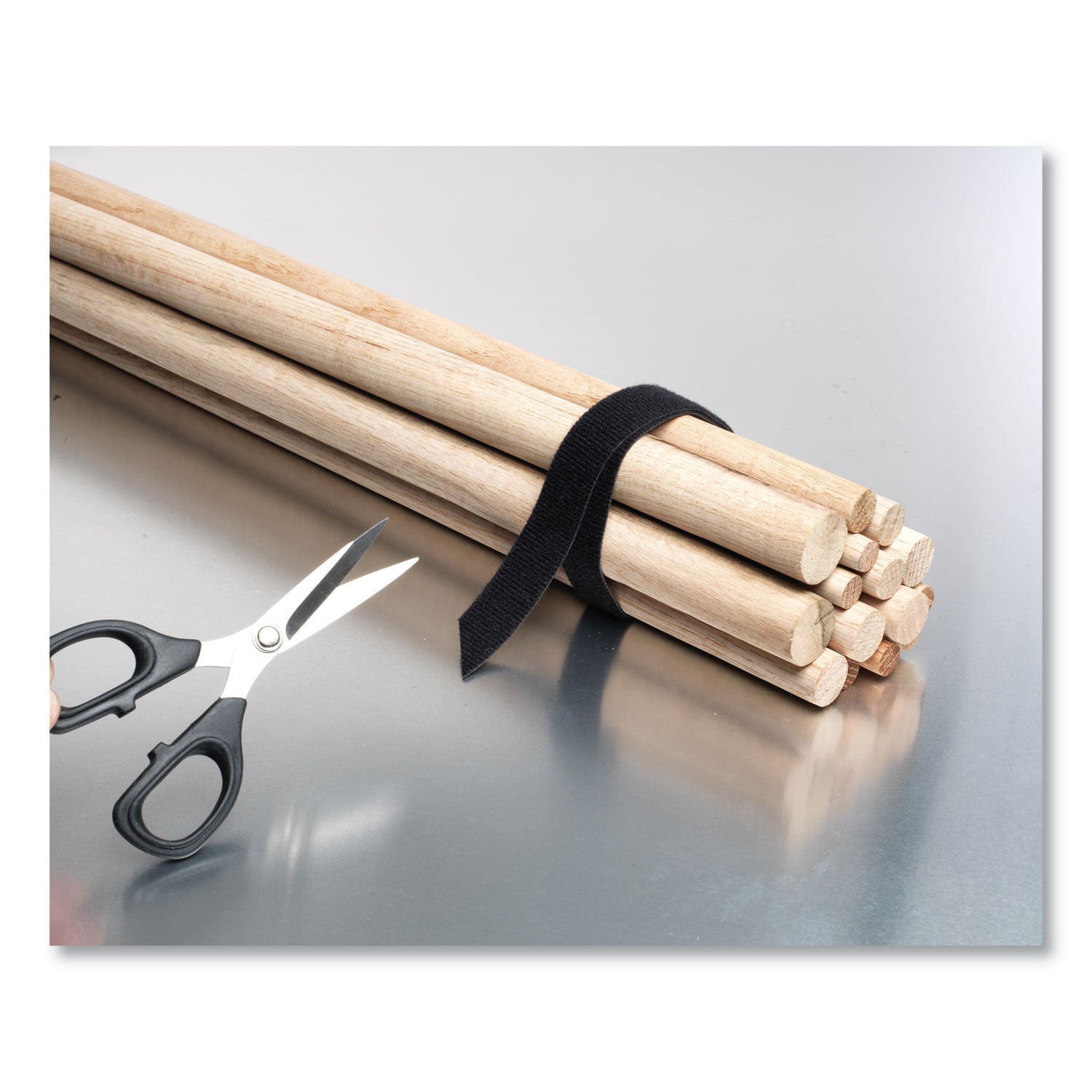 ONE-WRAP Pre-Cut Standard Ties, 0.75" x 12", Black