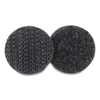 Sticky-Back Fasteners, Removable Adhesive, 0.63" dia, Black, 15/Pack - 
