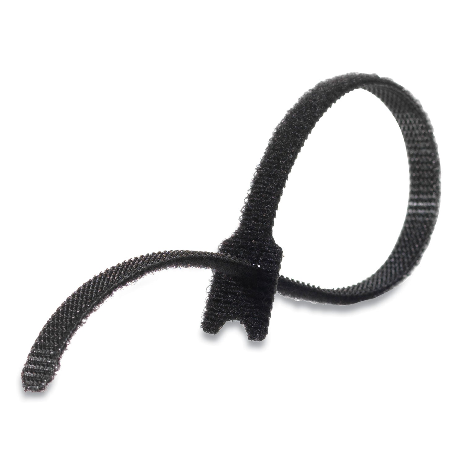 ONE-WRAP Pre-Cut Thin Ties, 0.25" x 8", Black, 25/Pack - 