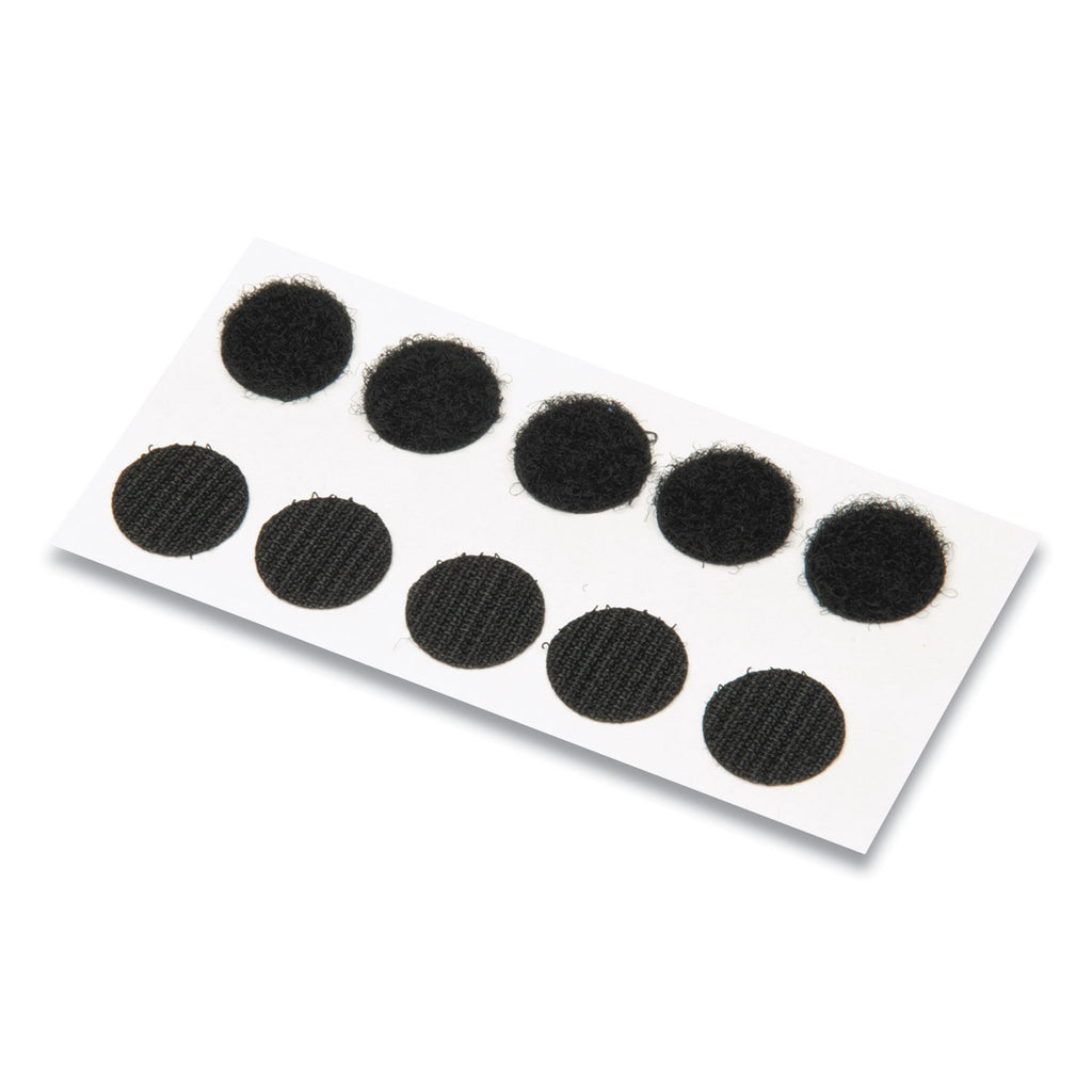 Sticky-Back Fasteners, Removable Adhesive, 0.75" dia, Black, 200/Box - 