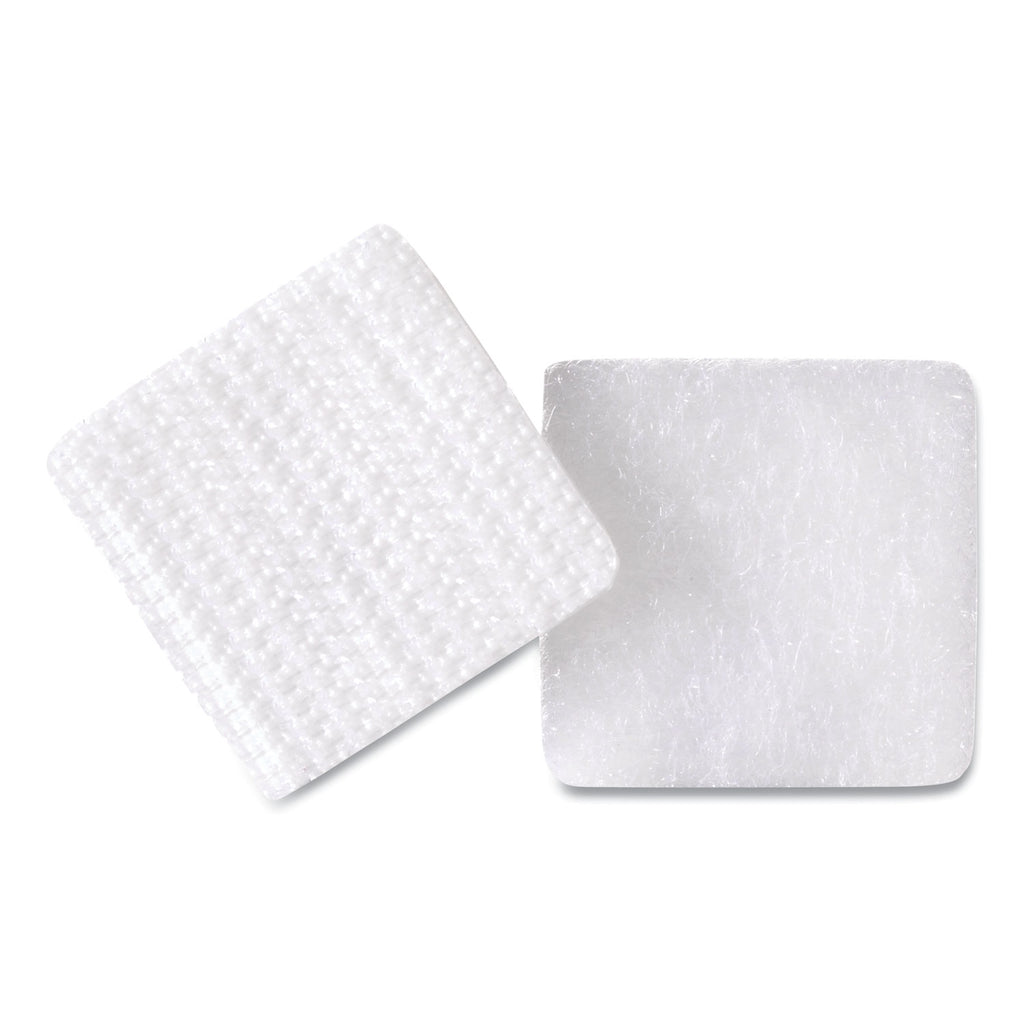 Sticky-Back Fasteners, Removable Adhesive, 0.88" x 0.88", White, 12/Pack - 