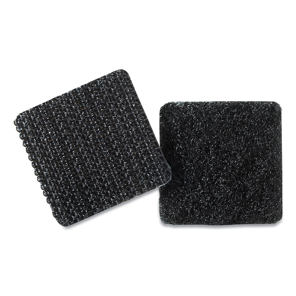 Sticky-Back Fasteners, Removable Adhesive, 0.88" x 0.88", Black, 12/Pack - 