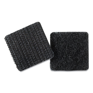 Sticky-Back Fasteners, Removable Adhesive, 0.88" x 0.88", Black, 12/Pack - 