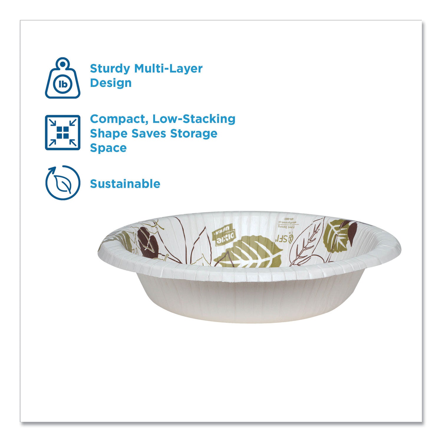 Pathways Heavyweight Paper Bowls, 20 oz, Green/Burgundy, 500/Carton - 