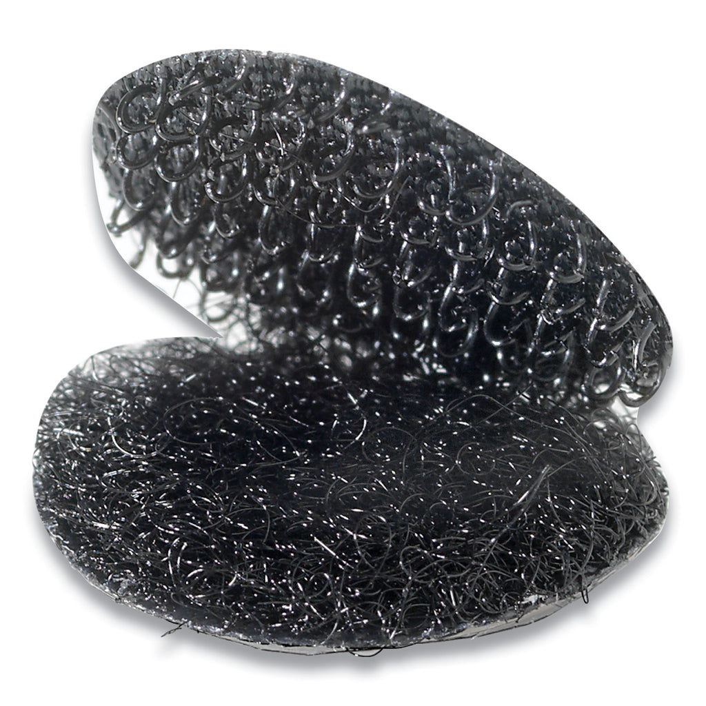Sticky-Back Fasteners, Removable Adhesive, 0.63" dia, Black, 15/Pack - 
