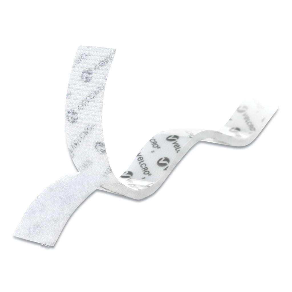 Sticky-Back Fasteners, Removable Adhesive, 0.75" x 30 ft, White - 