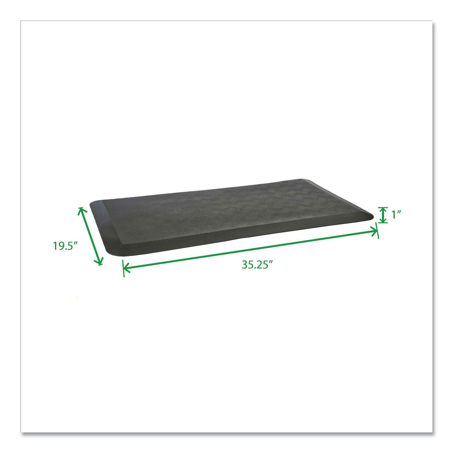 Anti-Fatigue Mat, 35.25 x 19.5, Black