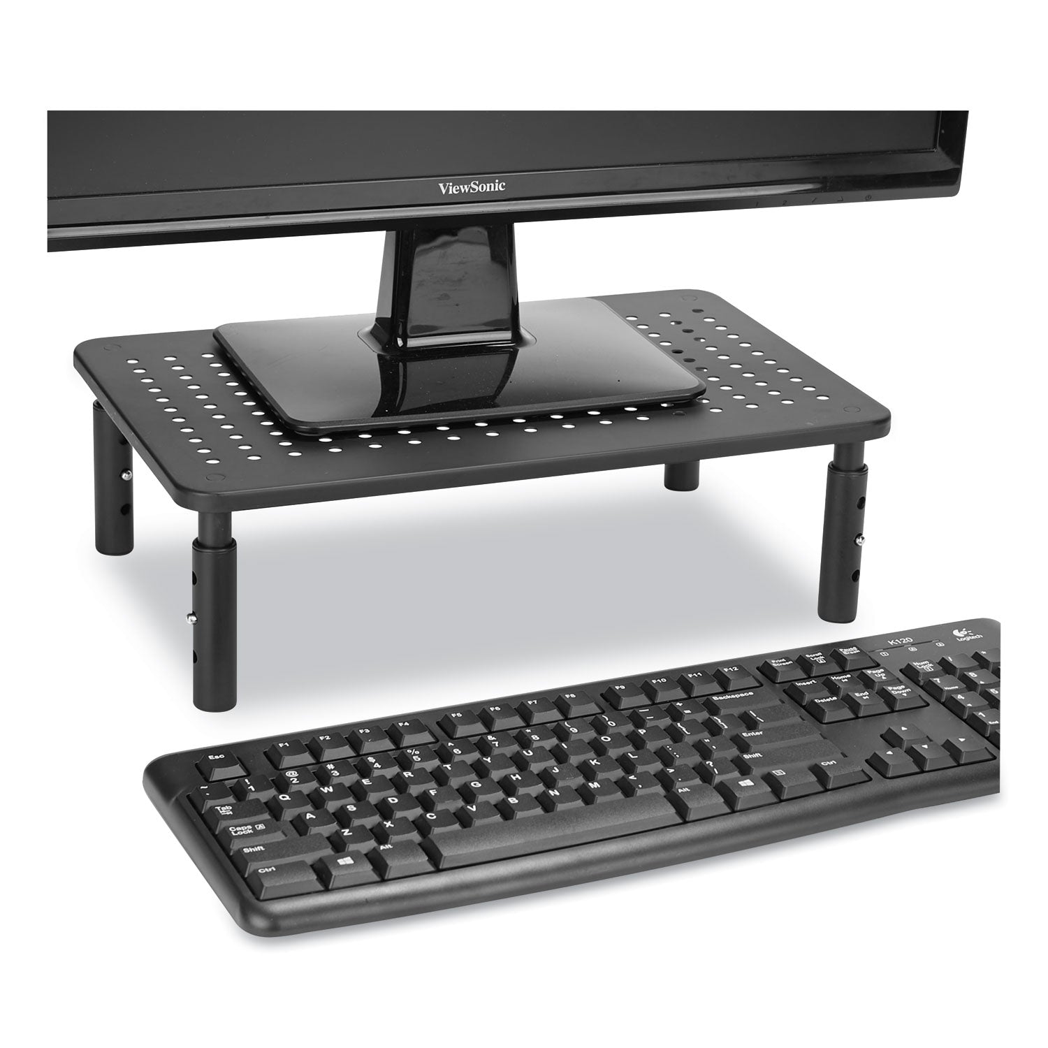 adjustable-rectangular-monitor-stand-14-x-9-x-325-to-525-black-supports-44-lbs_ems4legmetblk - 1