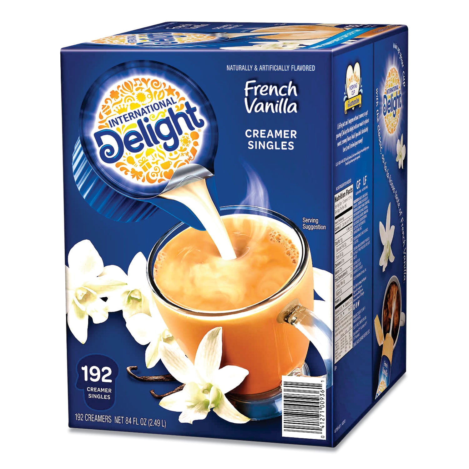 Flavored Liquid Non-Dairy Coffee Creamer, French Vanilla, 0.4375 oz Cups, 192/CT - 