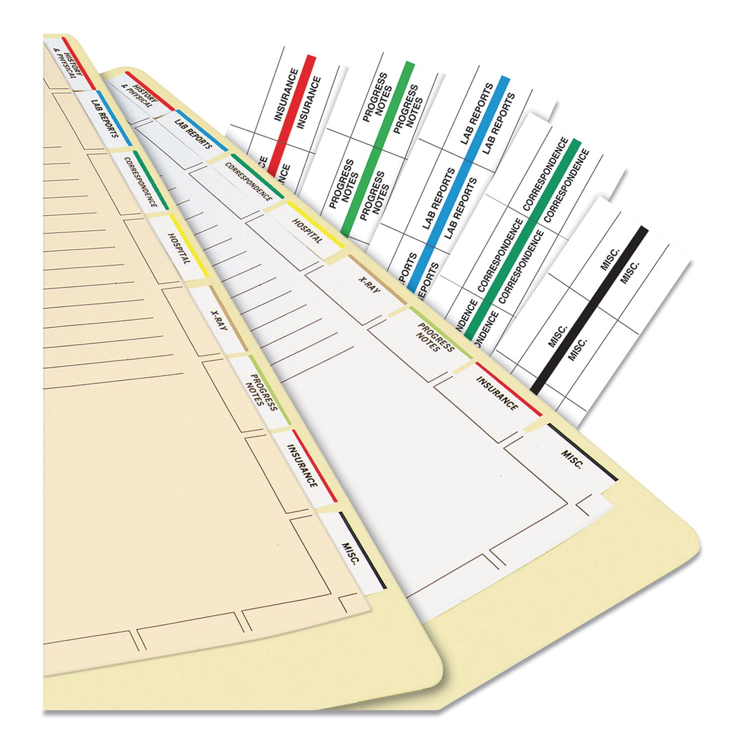 Medical Chart Index Divider Sheets, Untabbed, 11 x 8.5, Manila, 400/Box