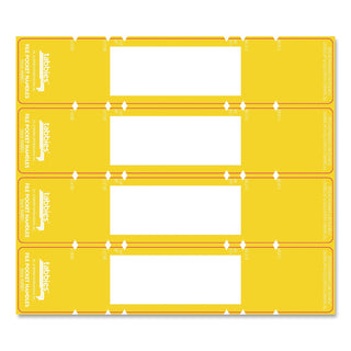 File Pocket Handles, 9.63 x 2, Yellow/White, 4/Sheet, 12 Sheets/Pack - 