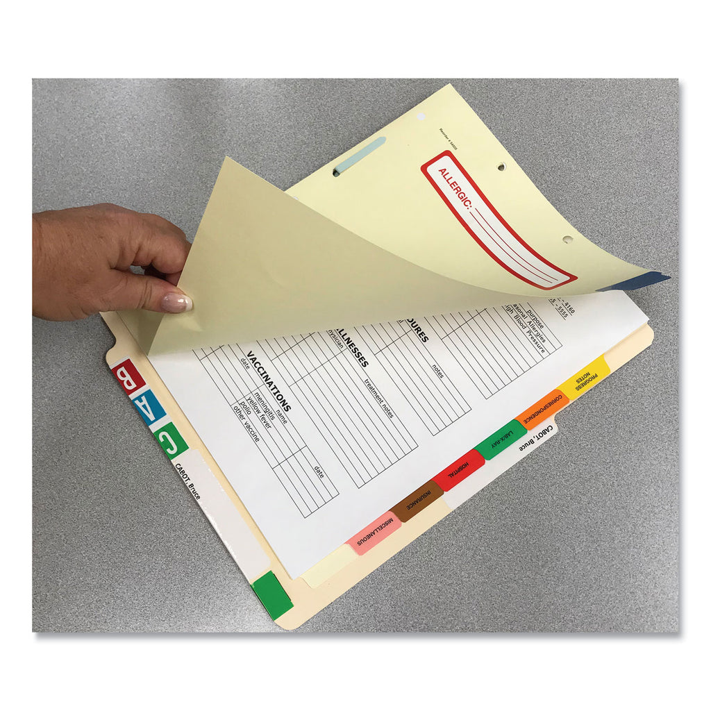 Side Tab Medical Chart Divider Sets, 8-Tab, Assorted Medical, 11 x 9, Manila, 40 Sets - 