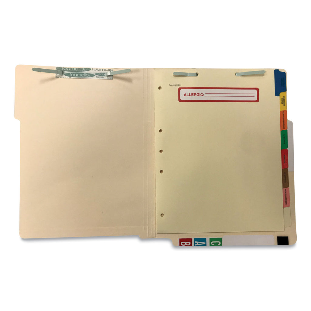 Side Tab Medical Chart Divider Sets, 8-Tab, Assorted Medical, 11 x 9, Manila, 40 Sets - 