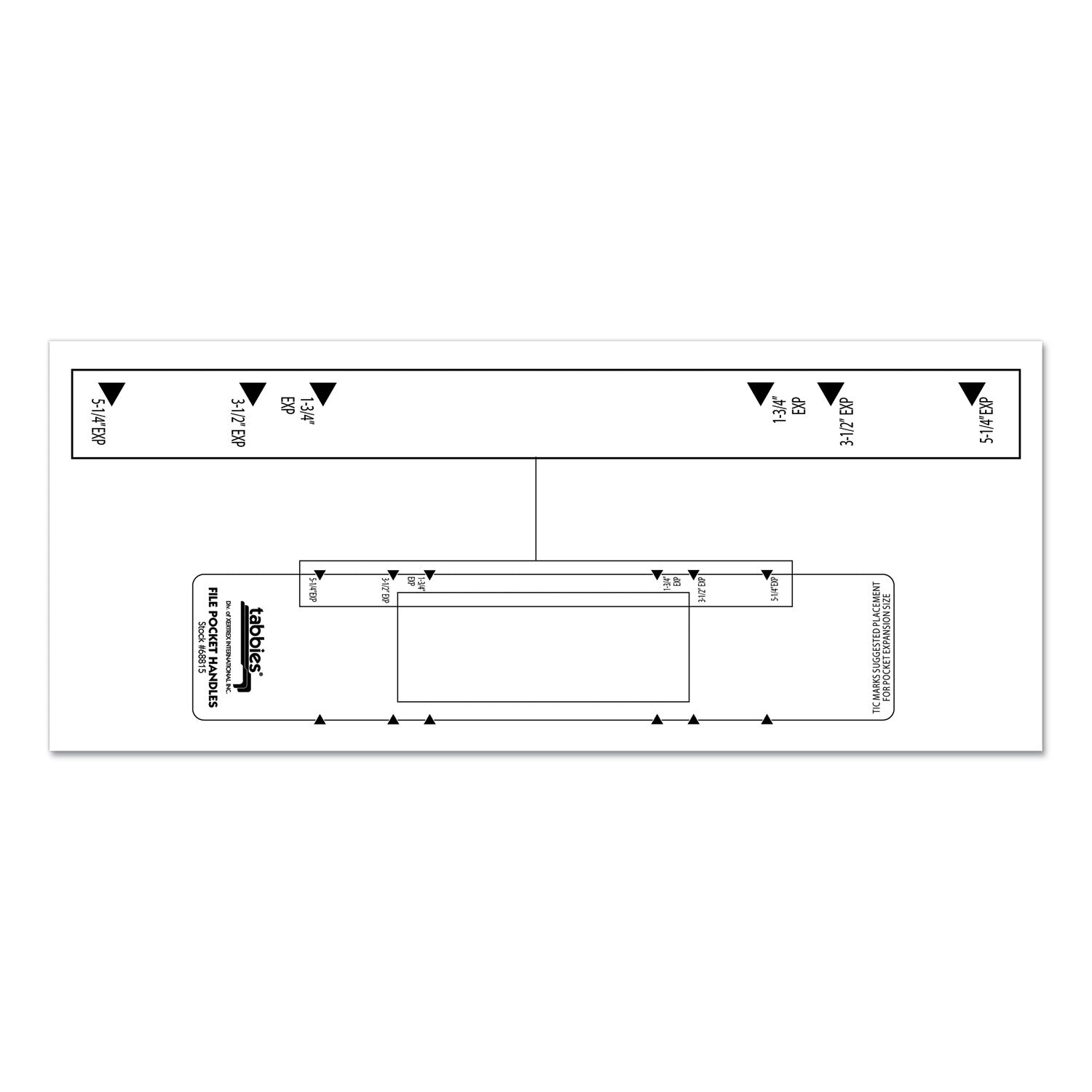 File Pocket Handles, 9.63 x 2, White, 4/Sheet, 12 Sheets/Pack - 