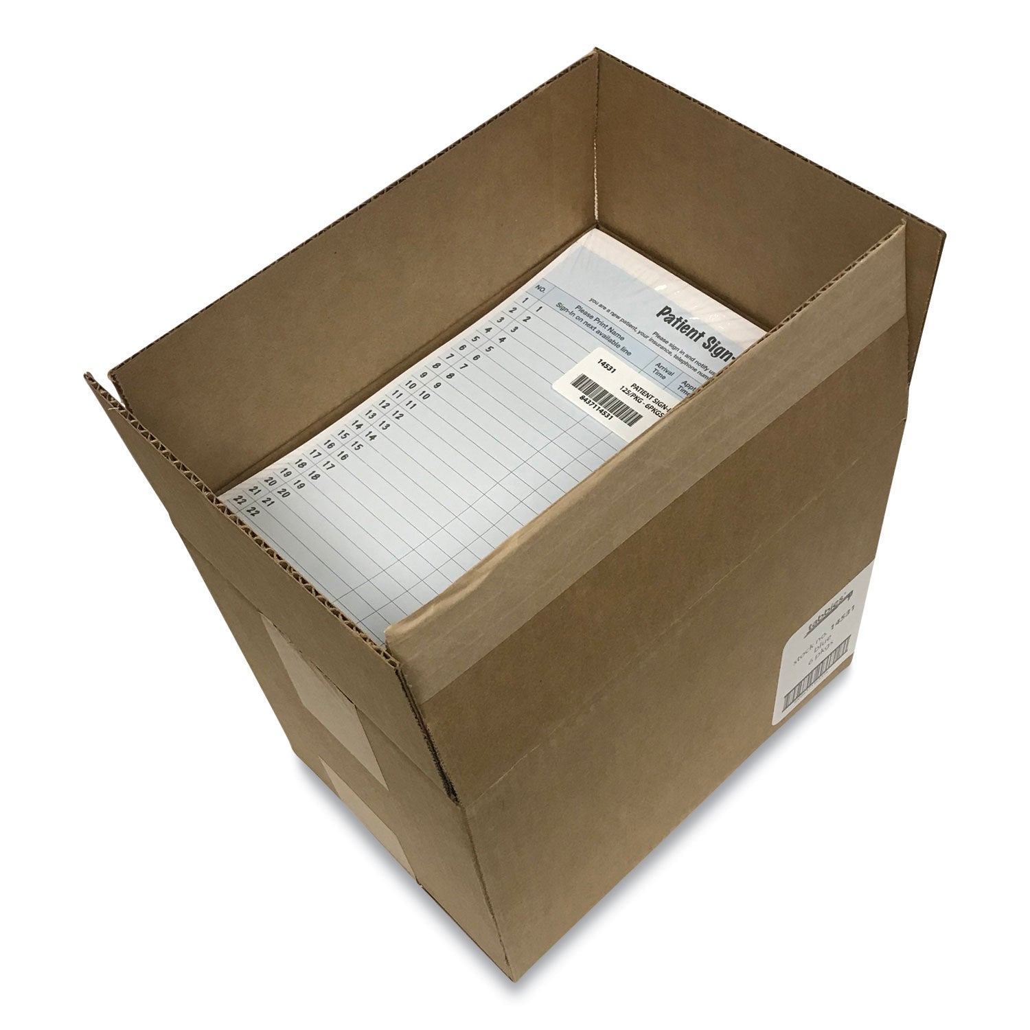 Patient Sign-In Label Forms, Two-Part Carbon, 8.5 x 11.63, Blue Sheets, 125 Forms Total - 