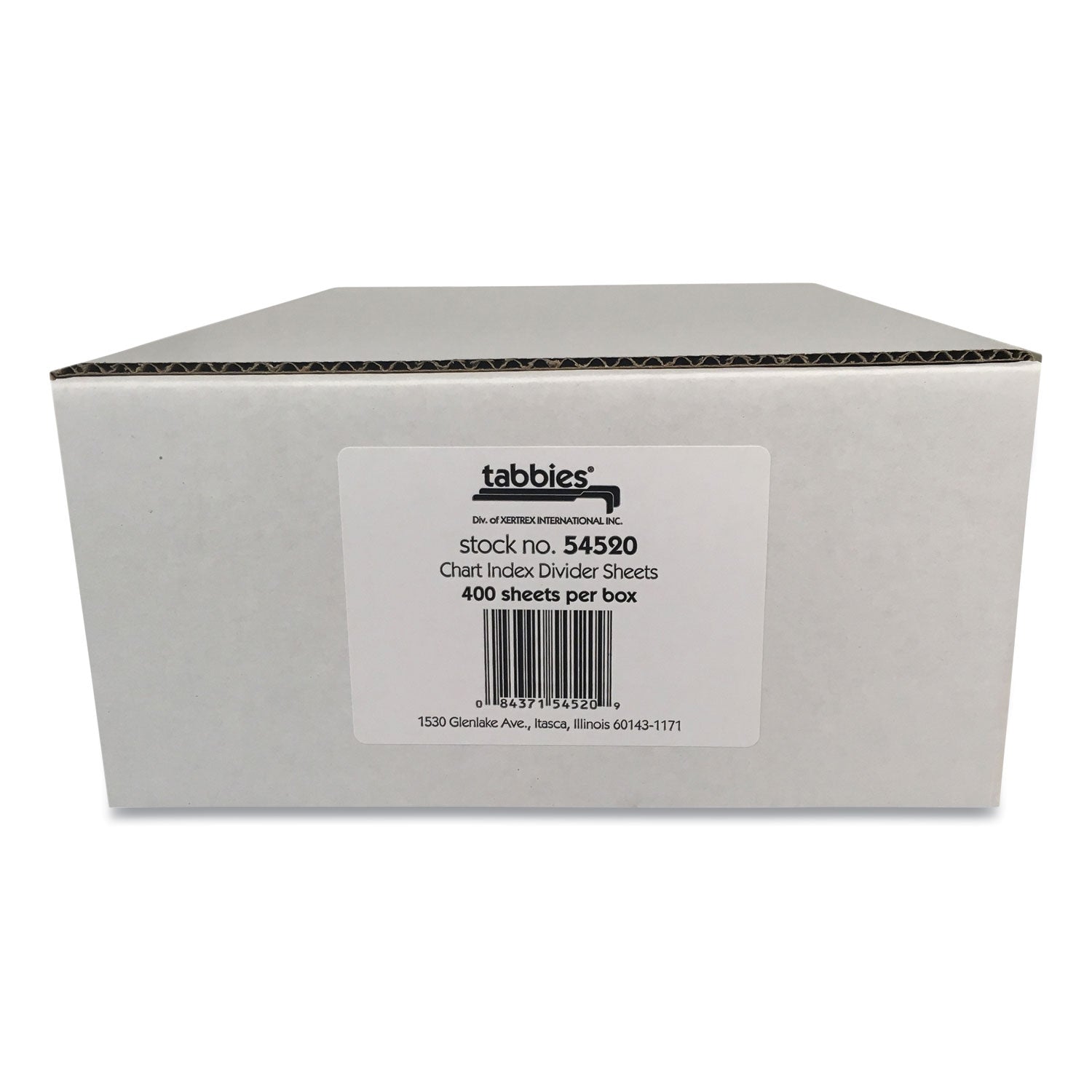 Medical Chart Index Divider Sheets, Untabbed, 11 x 8.5, White, 400/Box