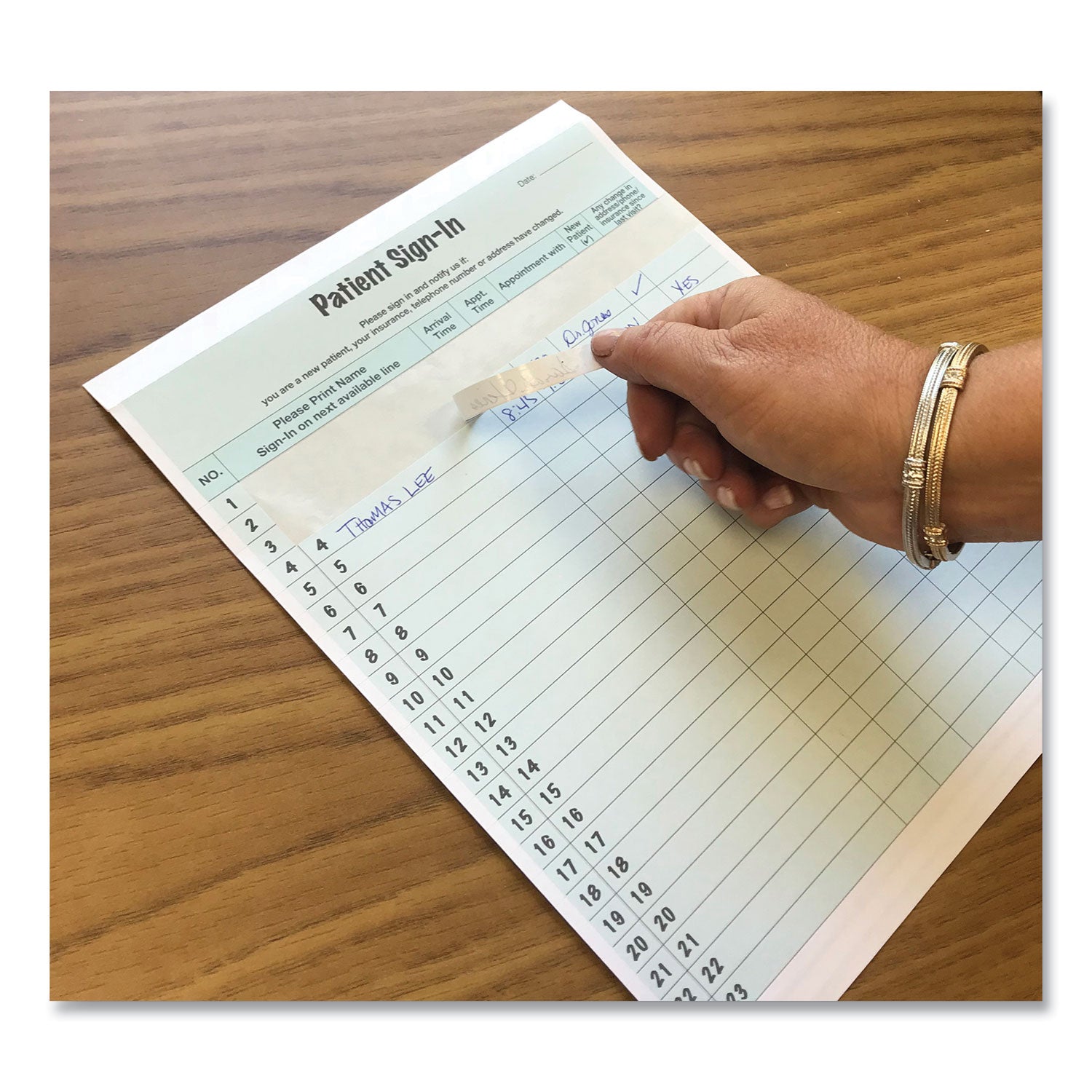 Tabbies Patient Sign-In Label Forms - 125 Sheet(s) - 11" x 8.50" Form Size - Letter - Green Sheet(s) - Paper - 125 / Pack