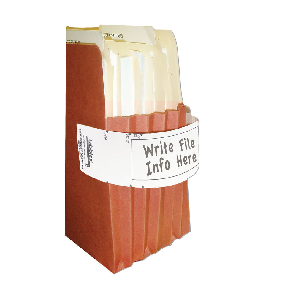File Pocket Handles, 9.63 x 2, White, 4/Sheet, 12 Sheets/Pack - 