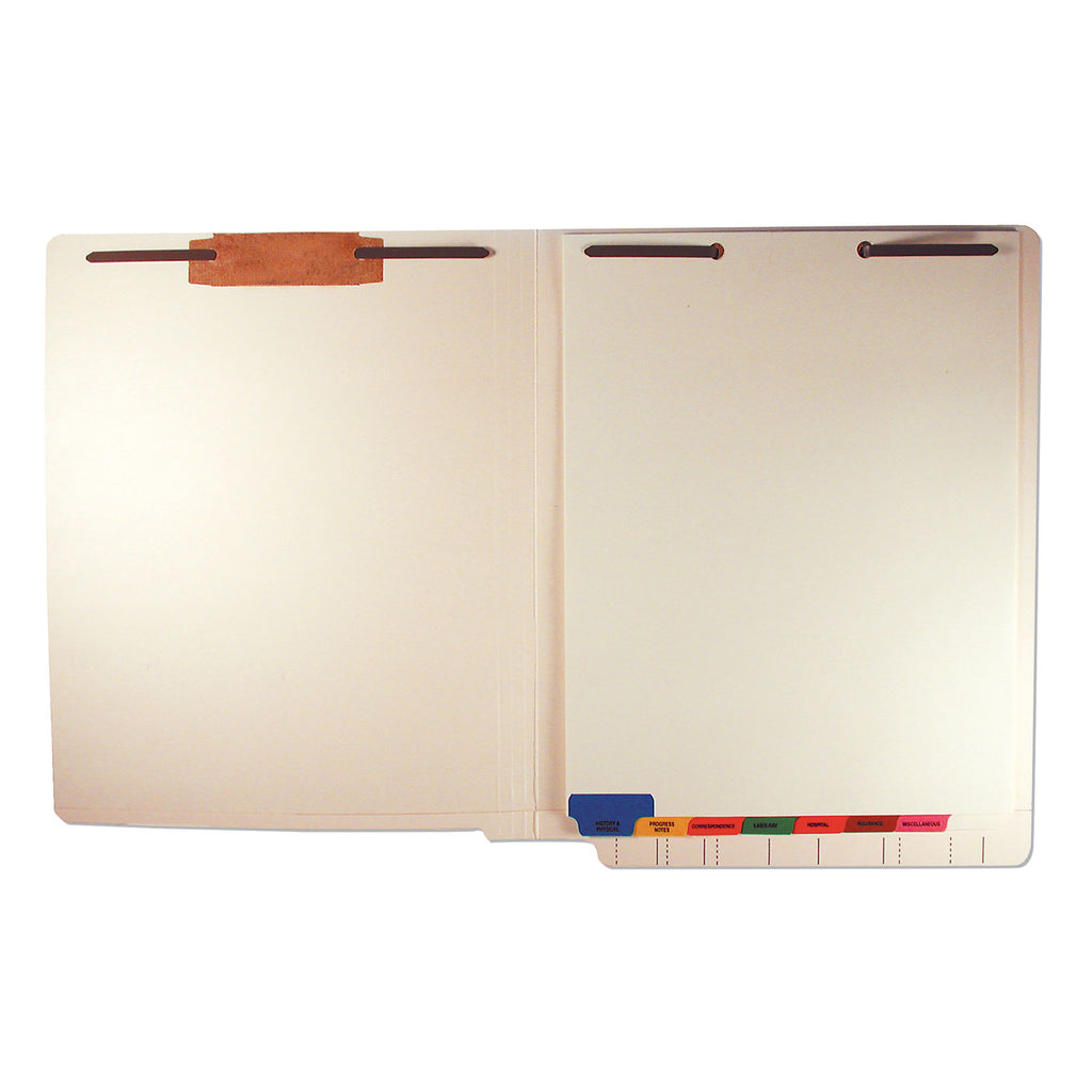 Bottom Tab Medical Chart Divider Sets, 8-Tab, Assorted Medical, 11.38 x 8.5, Manila, 40 Sets - 