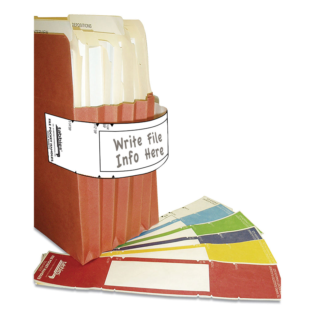 File Pocket Handles, 9.63 x 2, White, 4/Sheet, 12 Sheets/Pack - 