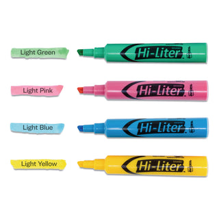 HI-LITER Desk-Style Highlighters, Assorted Ink Colors, Chisel Tip, Assorted Barrel Colors, 4/Set