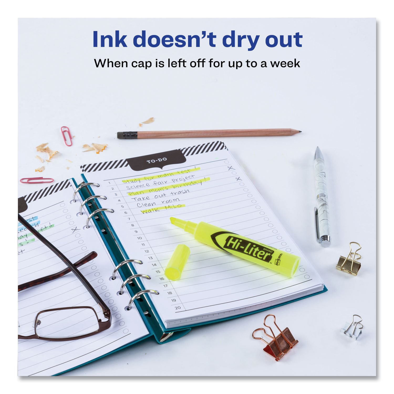 hi-liter-desk-style-highlighter-value-pack-fluorescent-yellow-ink-chisel-tip-yellow-black-barrel-36-box_ave98208 - 5